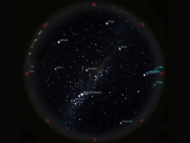 Observatorio Astronómico de la UTN: Mapa del cielo de agosto