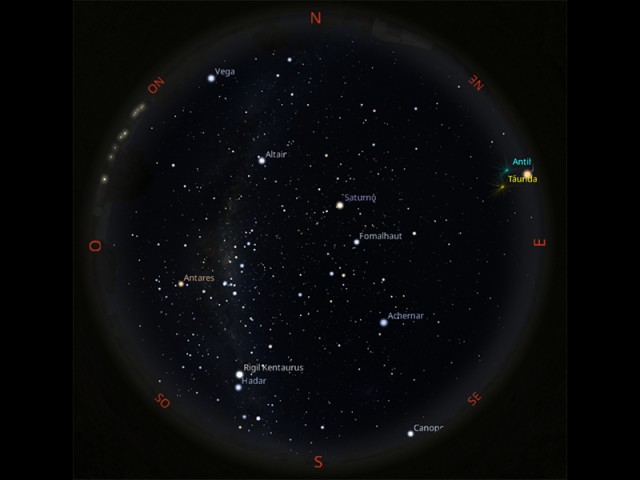 Observatorio Astronómico de la UTN: Mapa del cielo de octubre